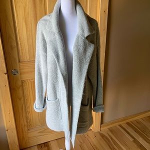Thread & Supply grey soft teddy plush knit duster cardigan medium